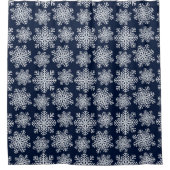 Winter White Blue Snowflakes Wonderland Pattern Douchegordijn (Voorkant)