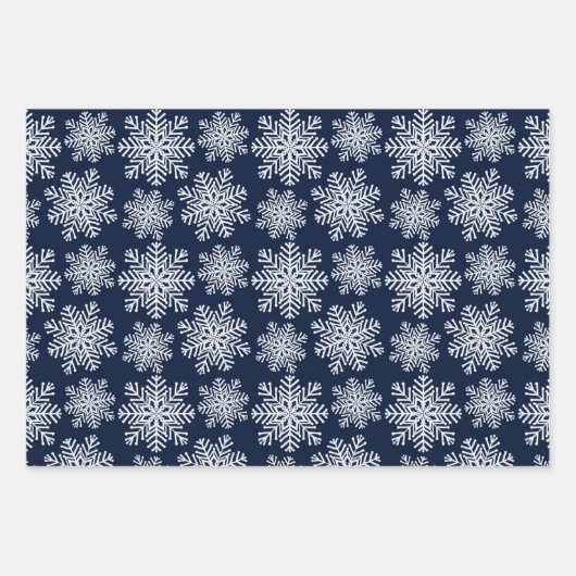 Winter White Blue Snowflakes Wonderland Pattern Inpakpapier Vel (Voorkant 2)