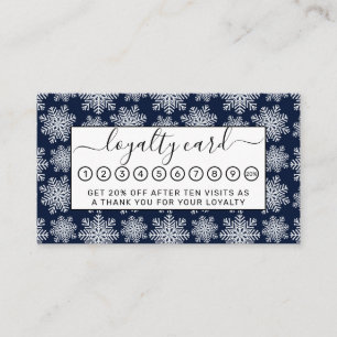 Winter White Blue Snowflakes Wonderland Pattern Klantenkaartje