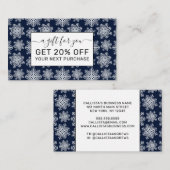 Winter White Blue Snowflakes Wonderland Pattern Kortingskaartje (Voorkant / Achterkant)