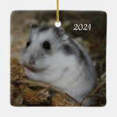 Winter White Dwarf Hamster Pet Keramisch Ornament (Achterkant)