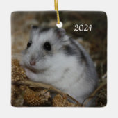 Winter White Dwarf Hamster Pet Keramisch Ornament (Voorkant)