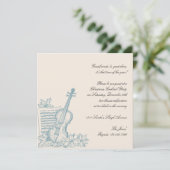 Winter White en Blue Music Kerstparty Kaart (Staand voorkant)