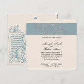Winter White en Blue Wedding Invitation Kaart (Voorkant / Achterkant)