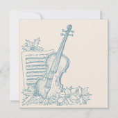 Winter White en Blue Wedding Invitation Kaart (Achterkant)