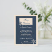 Winter White en Navy Blue Snowflake Kaart (Staand voorkant)