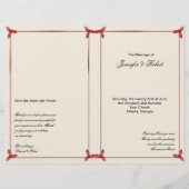 Winter White en Red Mistletoe Wedding Programme (Voorkant)