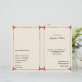 Winter White en Red Mistletoe Wedding Programme (Staand voorkant)