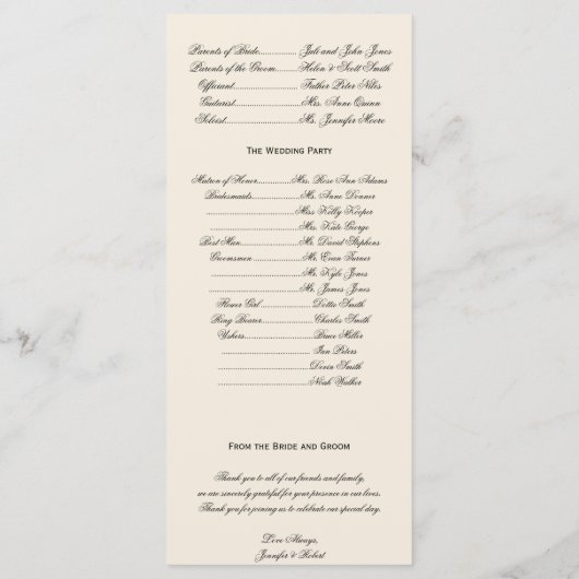 Winter White en Red Mistletoe Wedding Programme Programmakaart (Achterkant)