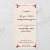 Winter White en Red Mistletoe Wedding Programme Programmakaart (Voorkant / Achterkant)