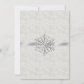 Winter White en Silver Snowflake Wedding Kaart (Voorkant)