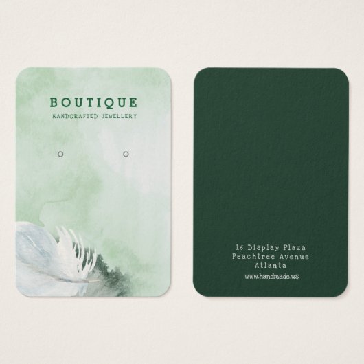 Winter White Feather Hunter Brushed Waterverf Visitekaartje (Voorkant /achterkant)