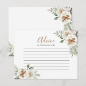 Winter White Floral Baby shower Advice Card Informatiekaartje (Voorkant / Achterkant)