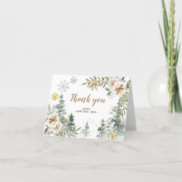 Winter White Floral Baby shower Hartelijk dank Bedankkaart