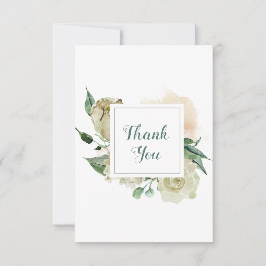 Winter White Floral Bedankkaart (Voorkant)