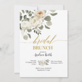 Winter White Floral Bridal Brunch Uitnodiging (Voorkant)