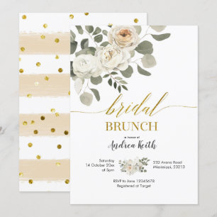 Winter White Floral Bridal Brunch Uitnodiging