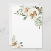 Winter White Floral Bridal Shower  Kaart (Achterkant)