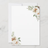 Winter White Floral Chritmas repesal Dinner Kaart (Achterkant)