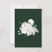 Winter White Floral Green Christmas Wedding Bedankkaart (Achterkant)