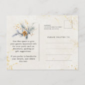 Winter White Floral Greenery 60e verjaardag Uitnodiging Briefkaart (Achterkant)