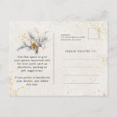 Winter White Floral Greenery 70e verjaardag Uitnodiging Briefkaart (Achterkant)