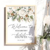 Winter White Floral Greenery Vrijgezellenfeest Wel Poster