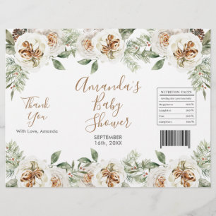 Winter White Floral Kerstmis Chip Bag Wrapper Flyer