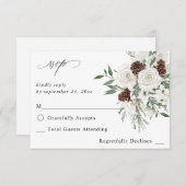 Winter White Floral & Pine no Meal RSVP 2 (Voorkant / Achterkant)