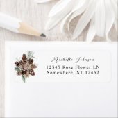 Winter White Floral & Pine Return Address Label 3 (Insitu)