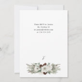 Winter White Floral & Pine Tree Kerstmis Kaart (Achterkant)
