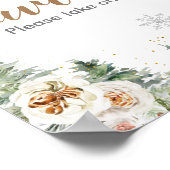 Winter White Floral Pine Trees Favor Sign Poster (Hoek)