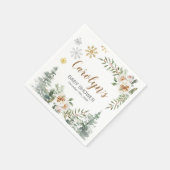 Winter White Floral Pine Trees Paper Napkins Servet (Hoek)