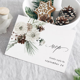 Winter White Floral & Pine w Meal RSVP