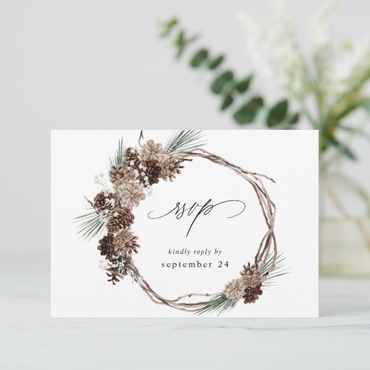 Winter White Floral & Pine w Meal RSVP 2 (Staand voorkant)