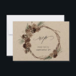 Winter White Floral & Pine w Meal RSVP 2 Kraft Kaartje<br><div class="desc">Verzend deze elegante,  moderne Winter White Floral & Pine 2 RSVP- meelkaart met uw uitnodigingen voor bruiloften en partijen met inbegrip van Graduation parties. Bekijk ons collectie voor een optie zonder de maaltijd.</div>