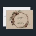 Winter White Floral & Pine w Meal RSVP 2 Kraft Kaartje<br><div class="desc">Verzend deze elegante,  moderne Winter White Floral & Pine 2 RSVP- meelkaart met uw uitnodigingen voor bruiloften en partijen met inbegrip van Graduation parties. Bekijk ons collectie voor een optie zonder de maaltijd.</div>