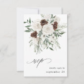 Winter White Floral & Pine w Meal RSVP 3 (Voorkant)