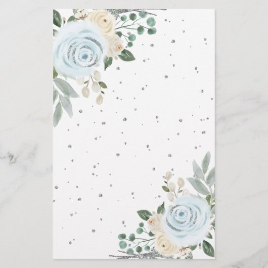 Winter White Floral Snowflake raad wie spel (Achterkant)