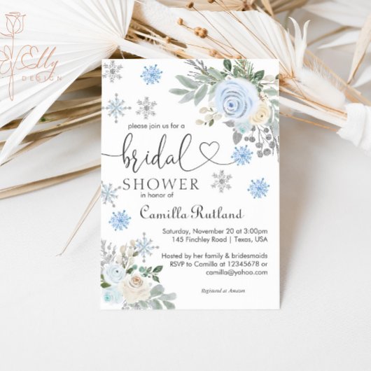 Winter White Floral Snowflake Vrijgezellenfeest Kaart