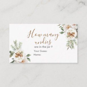 Winter White Floral Vrijgezellenfeest Hoeveel Undi Informatiekaartje