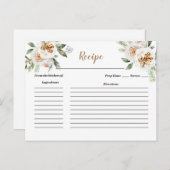 Winter White Floral Vrijgezellenfeest Recipcard Briefkaart (Voorkant / Achterkant)