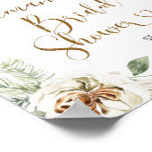 Winter White Floral Vrijgezellenfeest Welkom Poster (Hoek)