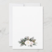 Winter White Floral Wedding Kaart (Achterkant)