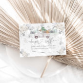 Winter White Floral Woodland Diaper Raffle Informatiekaartje