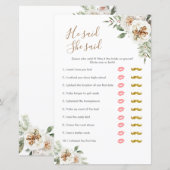 Winter White Floral zei dat ze Kaart zei (Voorkant / Achterkant)