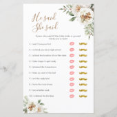 Winter White Floral zei dat ze Kaart zei (Voorkant)