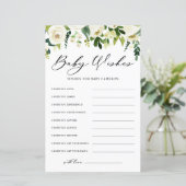 Winter White Flowers Baby shower Wishes Kaart (Staand voorkant)