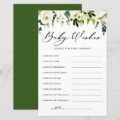 Winter White Flowers Baby shower Wishes Kaart (Voorkant / Achterkant)