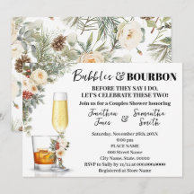 Winter White Flowers Bubbles & Bourbon Shower